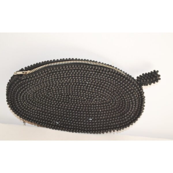 Black Beaded Coin Purse By David's Import