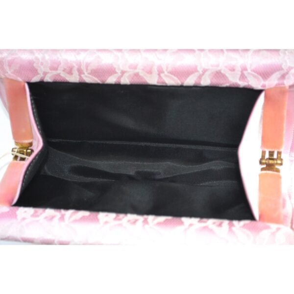 Pink & Satin Lace Clutch Purse - Image 3