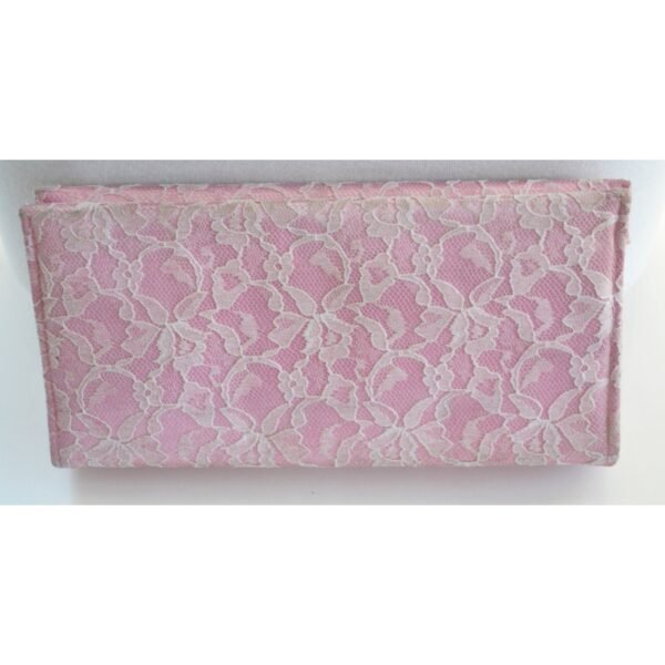 Pink & Satin Lace Clutch Purse