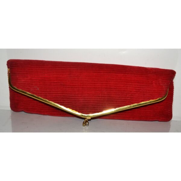 Red Fold Over Corduroy Clutch Purse - Image 2